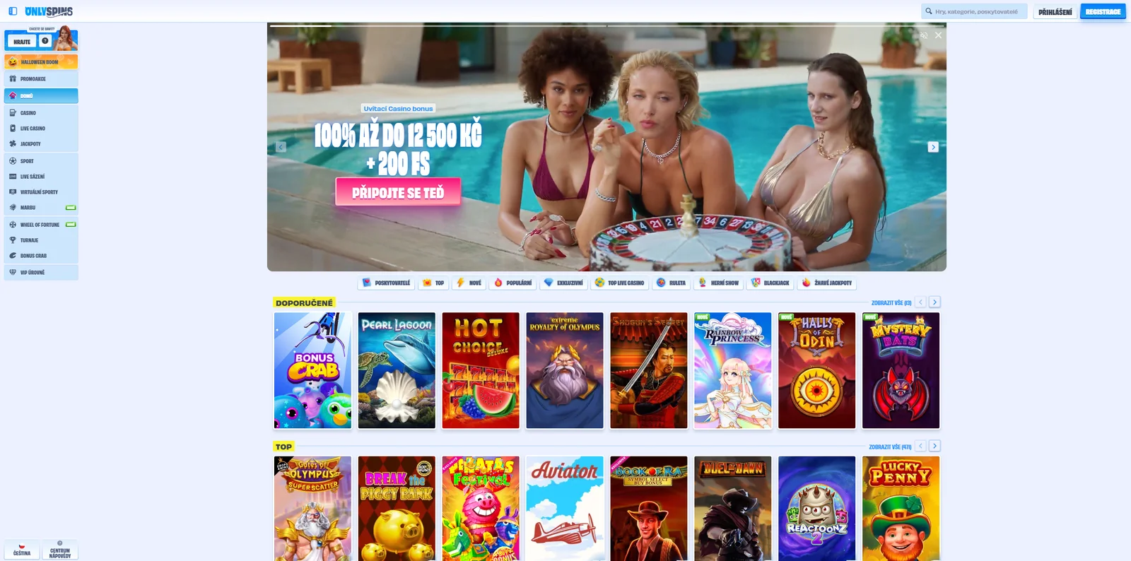 OnlySpins homepage