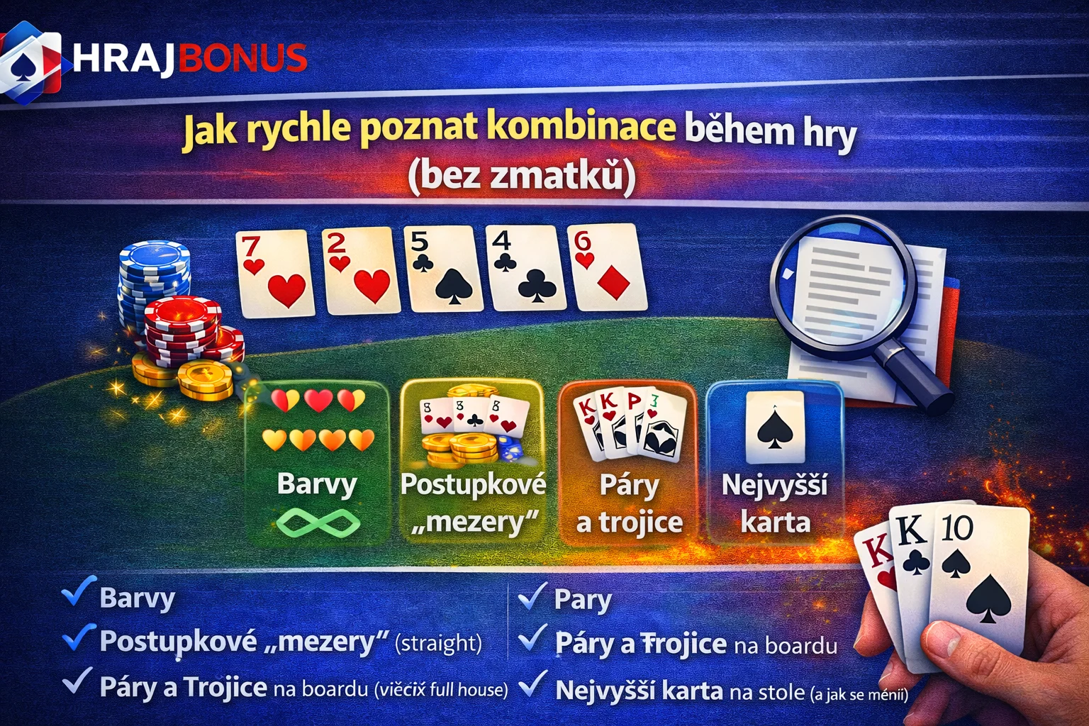 Jak rychle poznat kombinace během hry